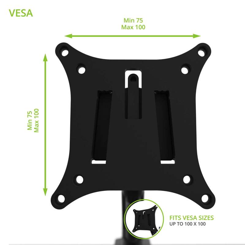 Kanto Single-Monitor Gas Shock Desktop Mount for 17-inch to 32-inch Displays - Black