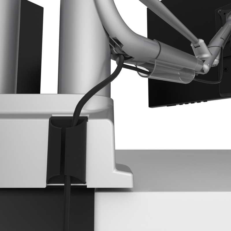 Kanto Dual-Monitor Gas Shock Desktop Mount for 17-inch to 32-inch Displays - Silver