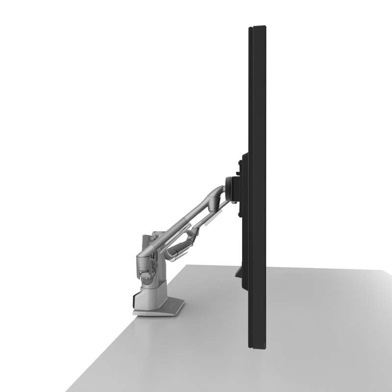 Kanto Dual-Monitor Gas Shock Desktop Mount for 17-inch to 32-inch Displays - Silver
