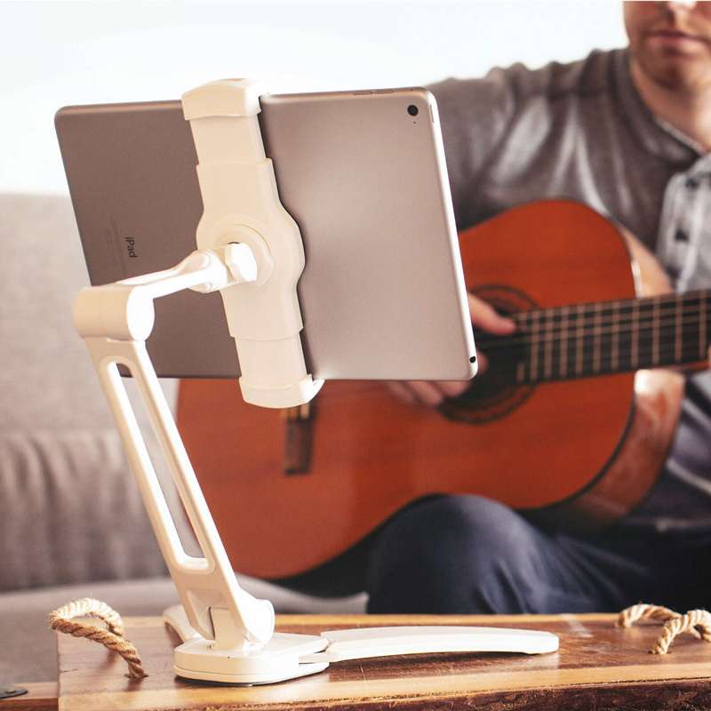 Kanto Universal Phone and Tablet Stand with Mounting Bracket / Folding Legs - White