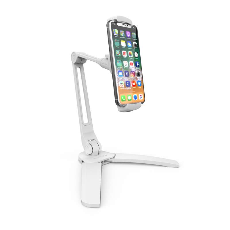 Kanto Universal Phone and Tablet Stand with Mounting Bracket / Folding Legs - White