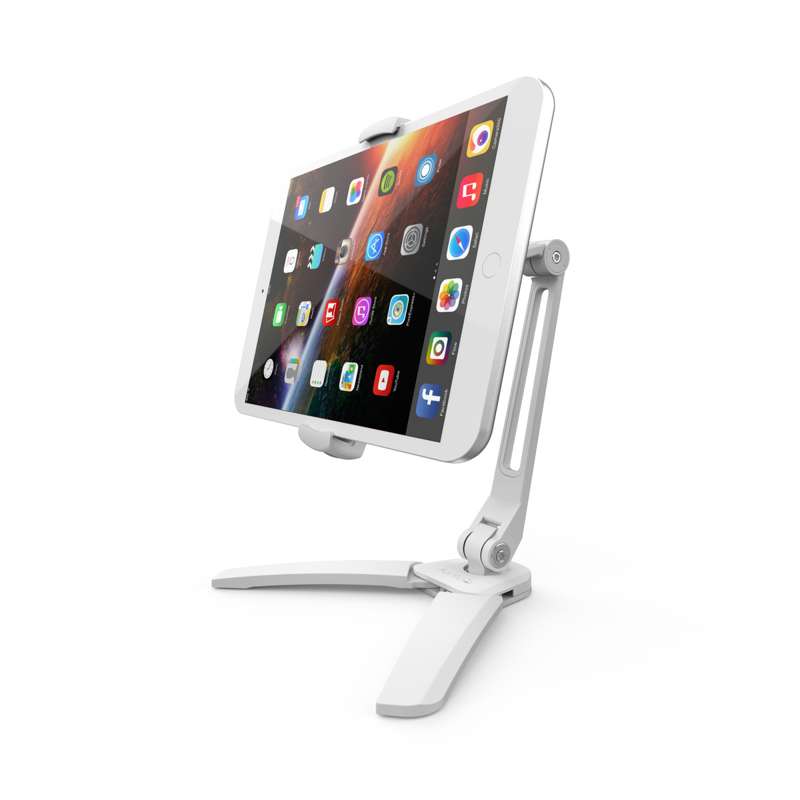 Kanto Universal Phone and Tablet Stand with Mounting Bracket / Folding Legs - White