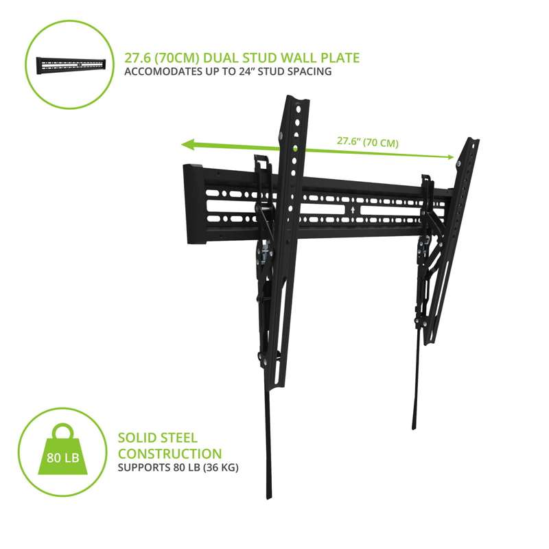 Kanto Tilting TV Wall Mount for 32-inch to 60-inch TVs - Black