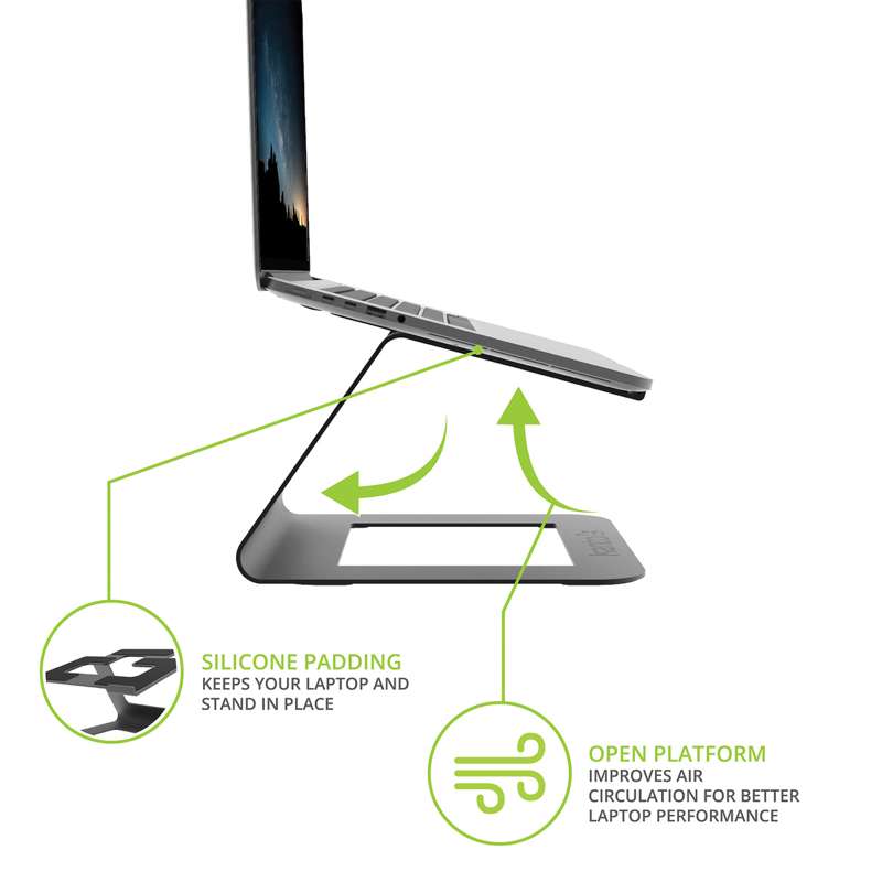 Kanto Ergonomic Universal Riser Laptop Stand - Black