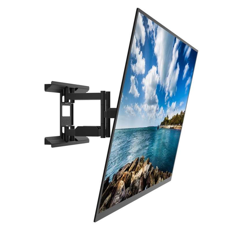 Kanto Full-Motion Metal Stud TV Mount with SNAPTOGGLE Heavy-Duty Toggle Bolts for 34" to 65" TVs - Black