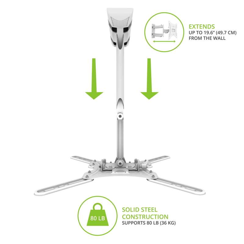 Kanto Full Motion Mount for 26-inch to 55-inch TVs - White