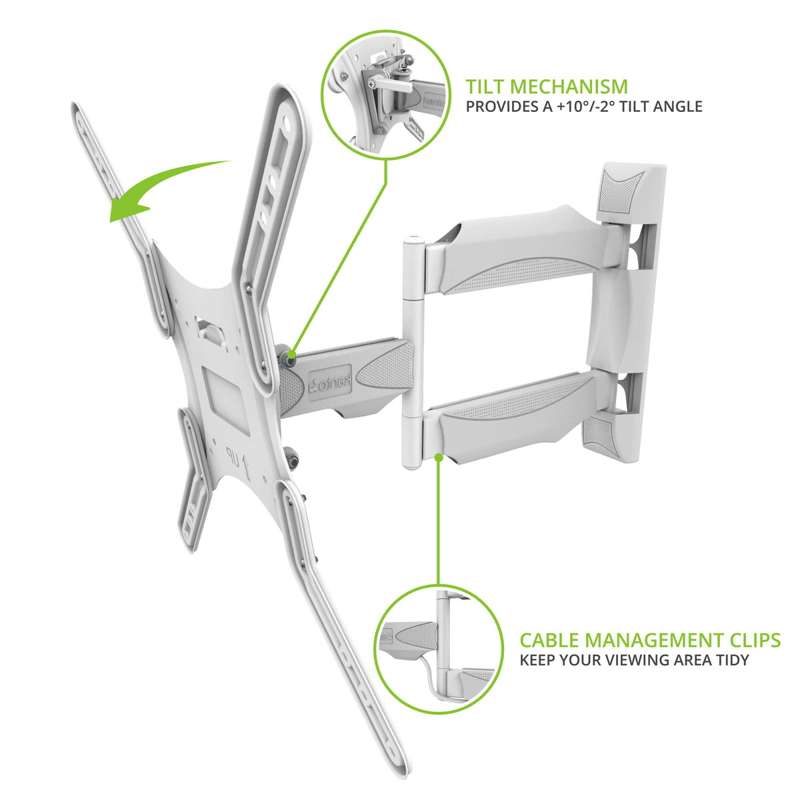 Kanto Full Motion Mount for 26-inch to 55-inch TVs - White