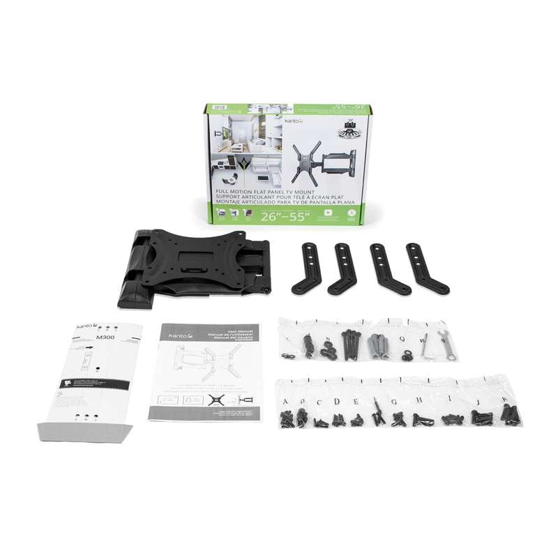 Kanto Full Motion Mount for 26-inch to 55-inch TVs - Black