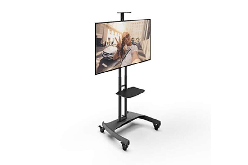 Kanto Rolling TV Stand for 37-inch to 65-inch TVs and Interactive Displays - Black