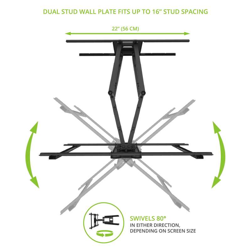 Kanto Full Motion TV Wall Mount for 37-inch to 75-inch TVs - Black