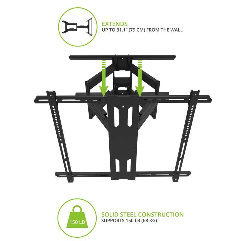 Kanto Full Motion Mount for 42-inch to 100-inch TVs - Black