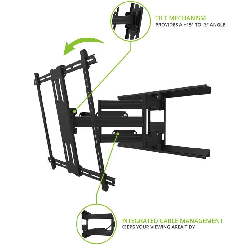 Kanto Full Motion Mount for 42-inch to 100-inch TVs - Black
