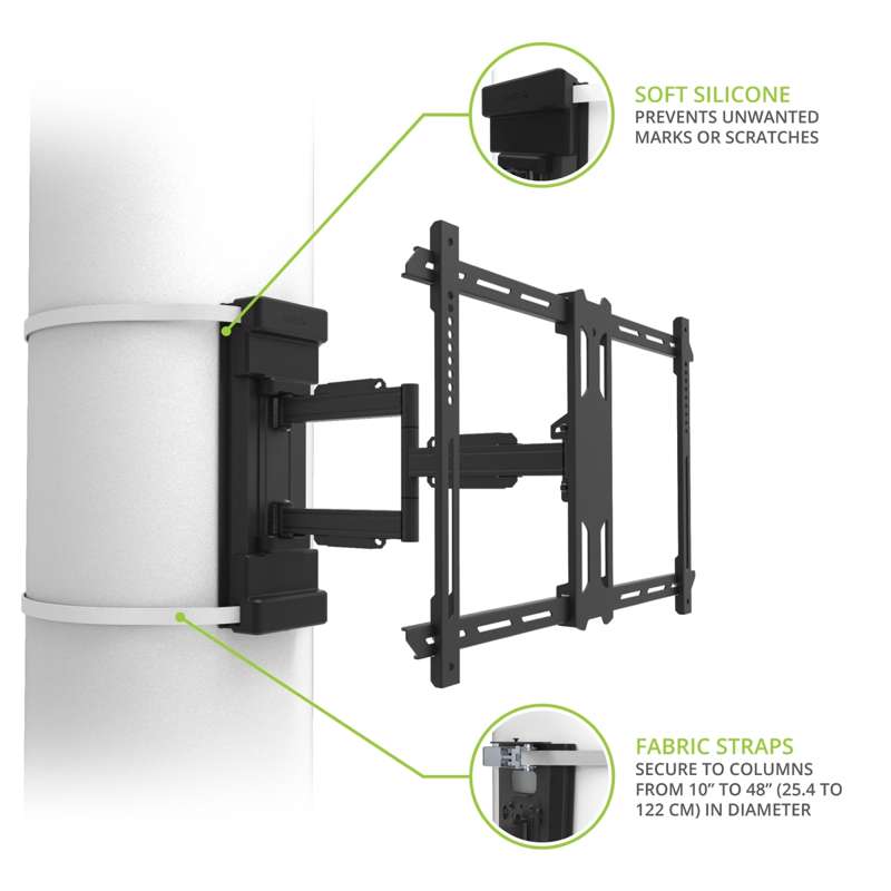 Kanto No Drill Column and Pillar TV Mount for 37" to 75" TVs -  Black