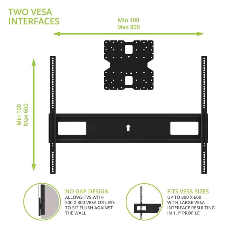 Kanto Pro Series Recessed In-wall Full Motion Articulating TV Mount for 65" - 90" TVs