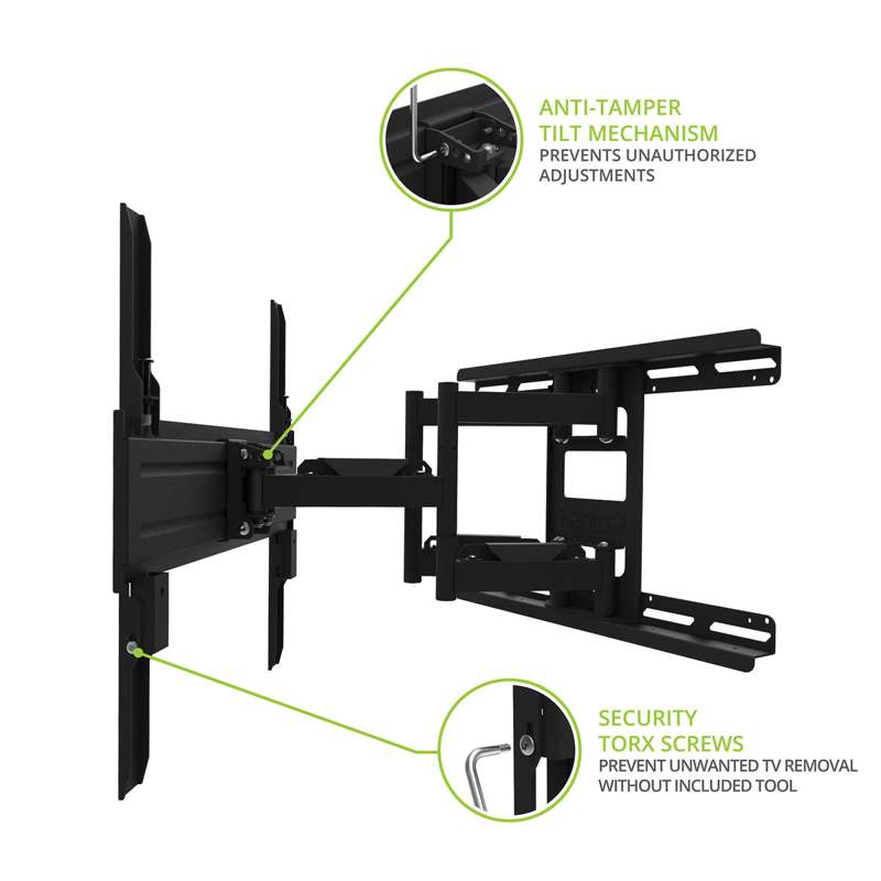 Kanto Full Motion Anti-Theft Security TV Mount for 37-inch to 65-inch TVs