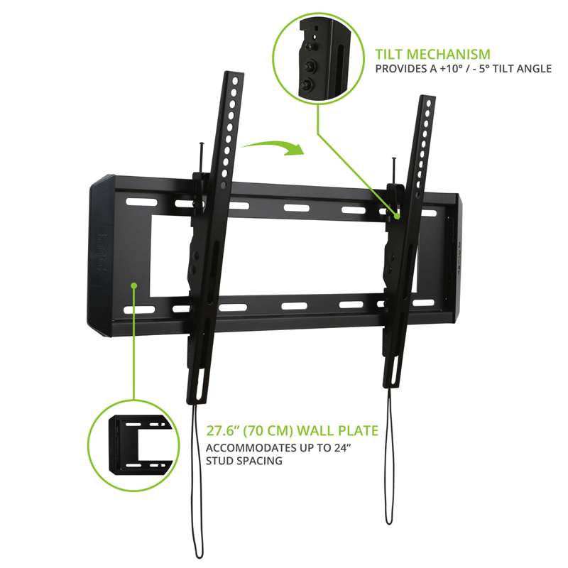 Kanto Tilting TV Mount for 37-inch to 70-inch TVs - Black