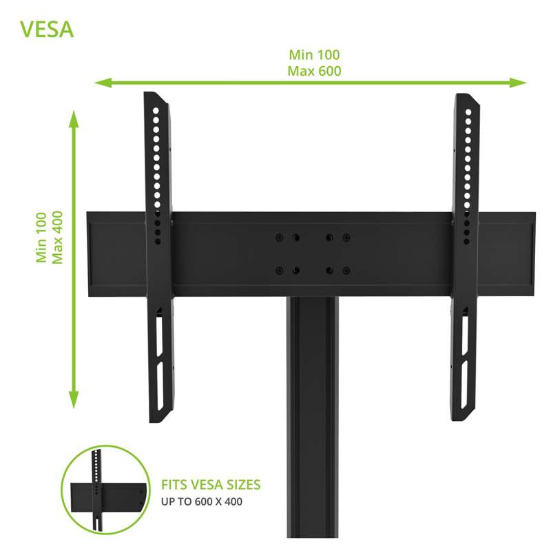 Kanto Universal Tabletop TV Stand for 37-inch to 65-inch TVs - Black