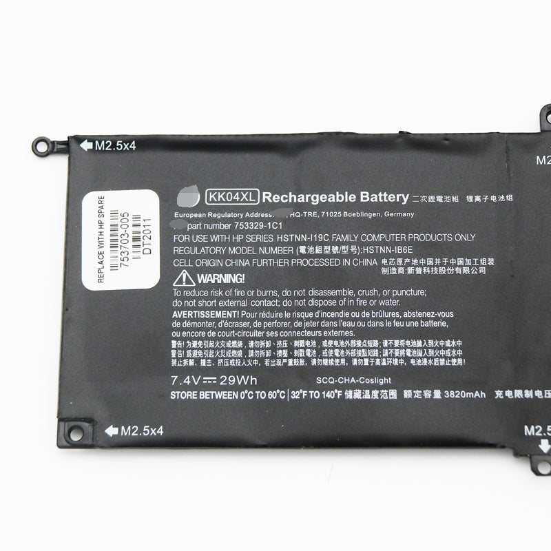 KK04XL Replacement Battery For HP 753329-1C1 HSTNN-IB6E Pro x2 612 G1 Tablet