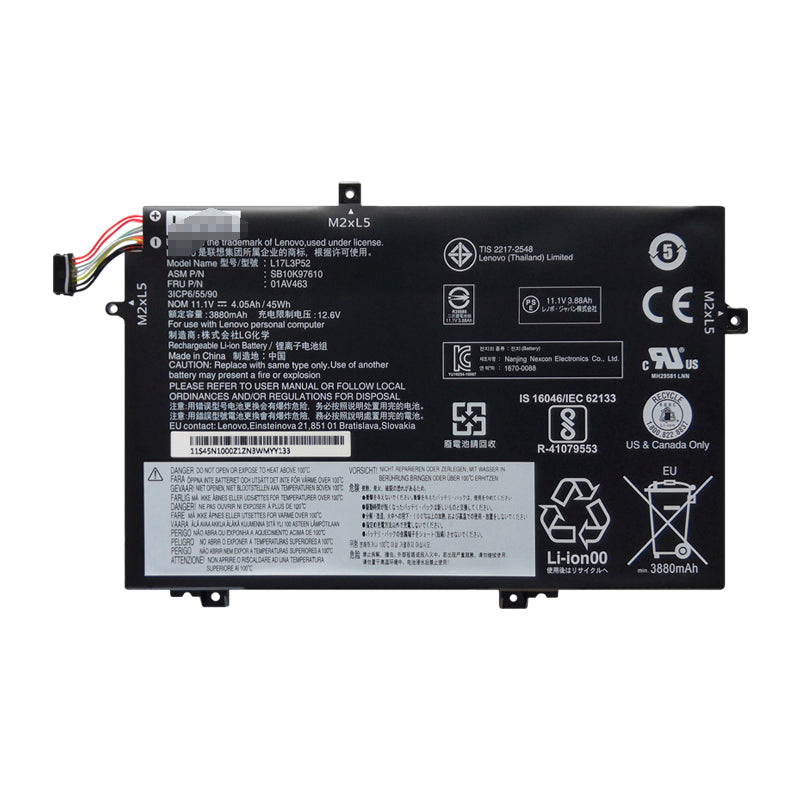 Lenovo L17L3P52 01AV463 SB10K97610 L480 L490 L14 L590 Battery