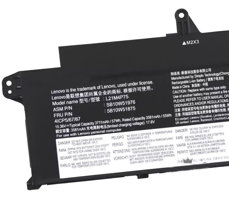 Replacement Lenovo L21D4P74 L21L4P73 L21M4P75 ThinkPad T14s Gen 3 Battery