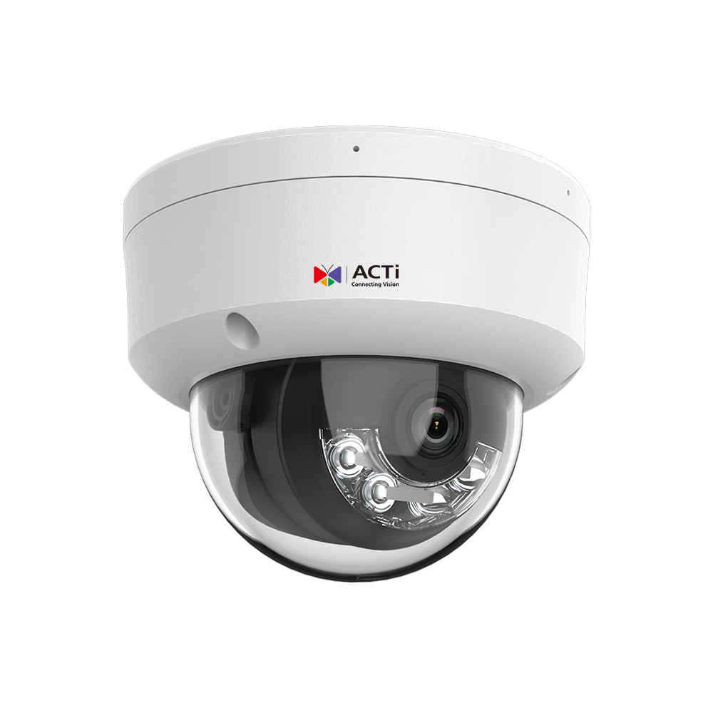 ACTi L73 6MP Deep Learning AI f2.8mm Outdoor Fixed Dome with IR LED 55m, White LED 50m