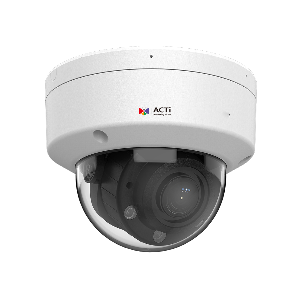 ACTi L83 6MP Deep Learning AI 4.3x Outdoor Zoom Dome with IR LED 65m, White LED 55m