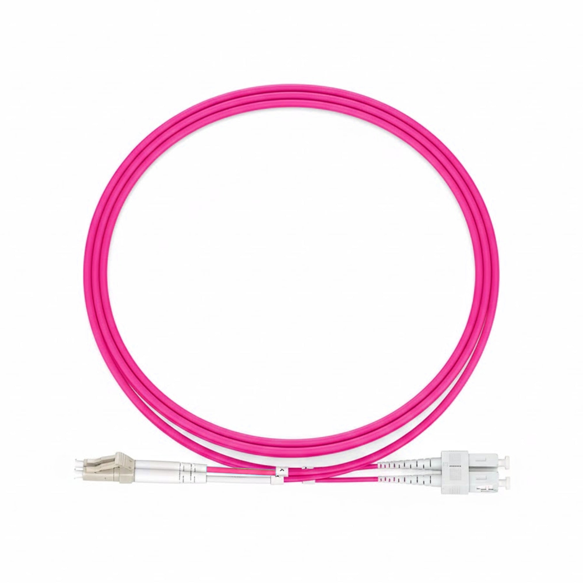 NSComm LC UPC to SC UPC Duplex Multimode(OM4) Fiber Patch Cable, 2 Fibers, 2.0mm OFNR