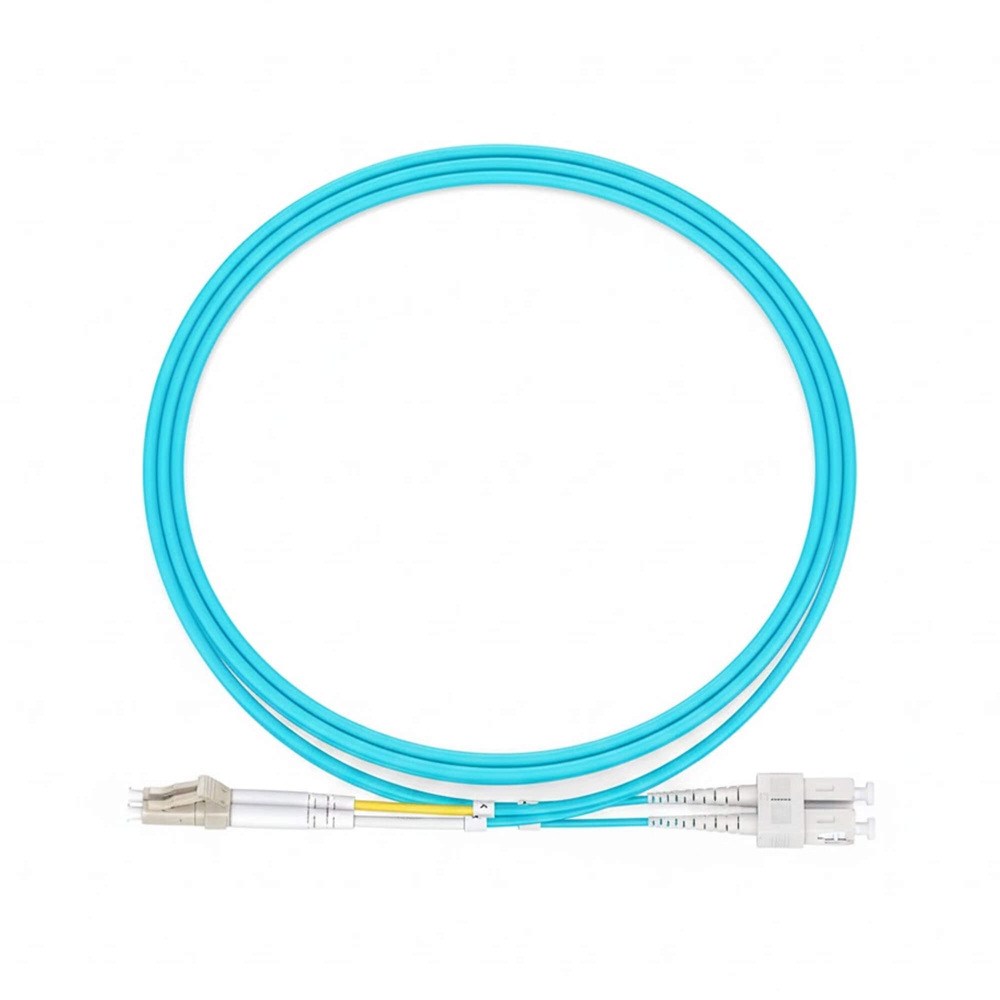 NSComm LC UPC to SC UPC Duplex Multimode(OM3) Fiber Patch Cable, 2 Fibers, 2.0mm OFNR