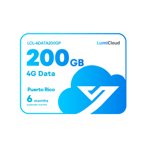 Luminys LCL-6DATA200GP	LumiCloud 4G Data 200GB Puerto Rico: 6 month Data Plan
