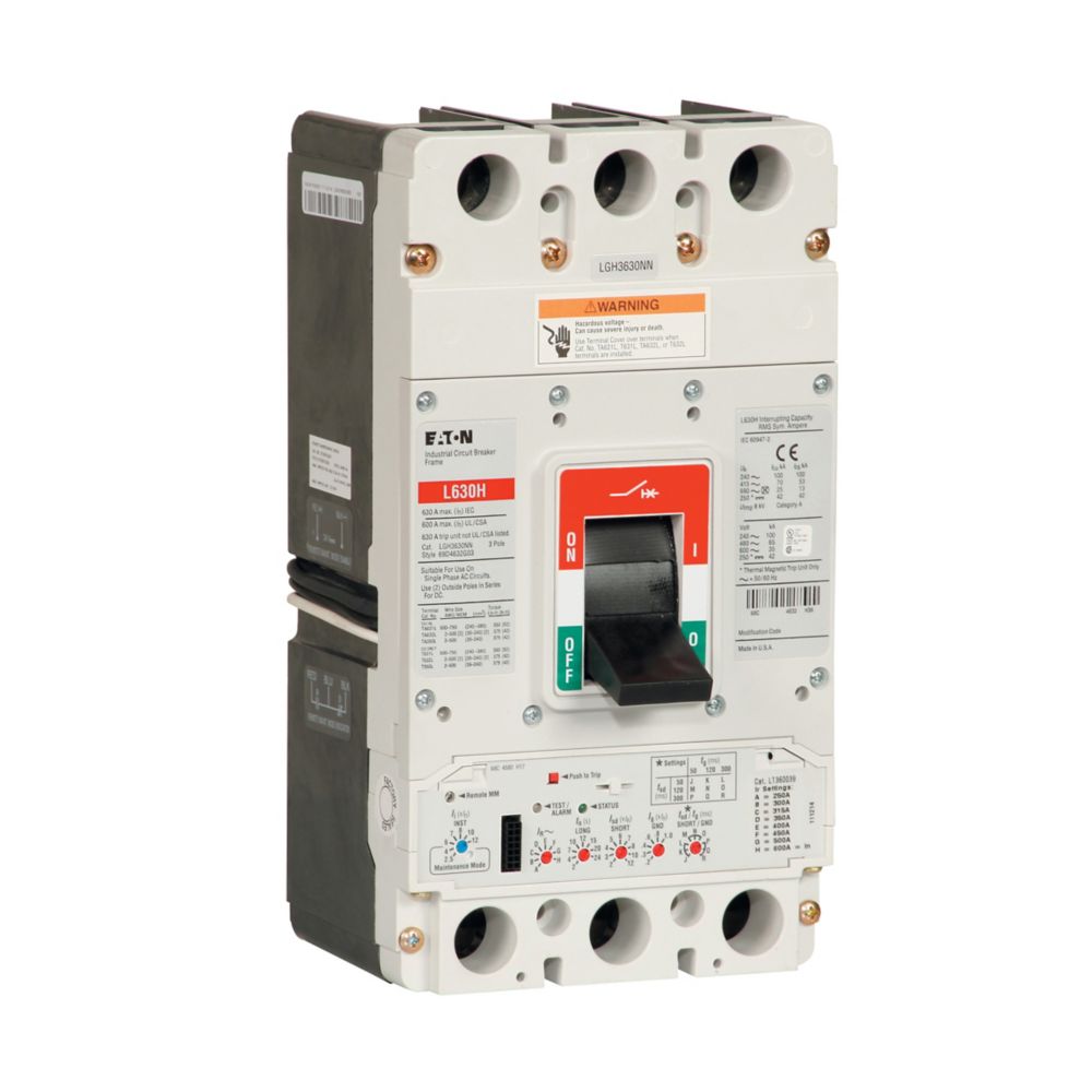 Eaton LGH3630NNWC Series G 630A 3-Pole Molded Case Circuit Breaker Frame Only