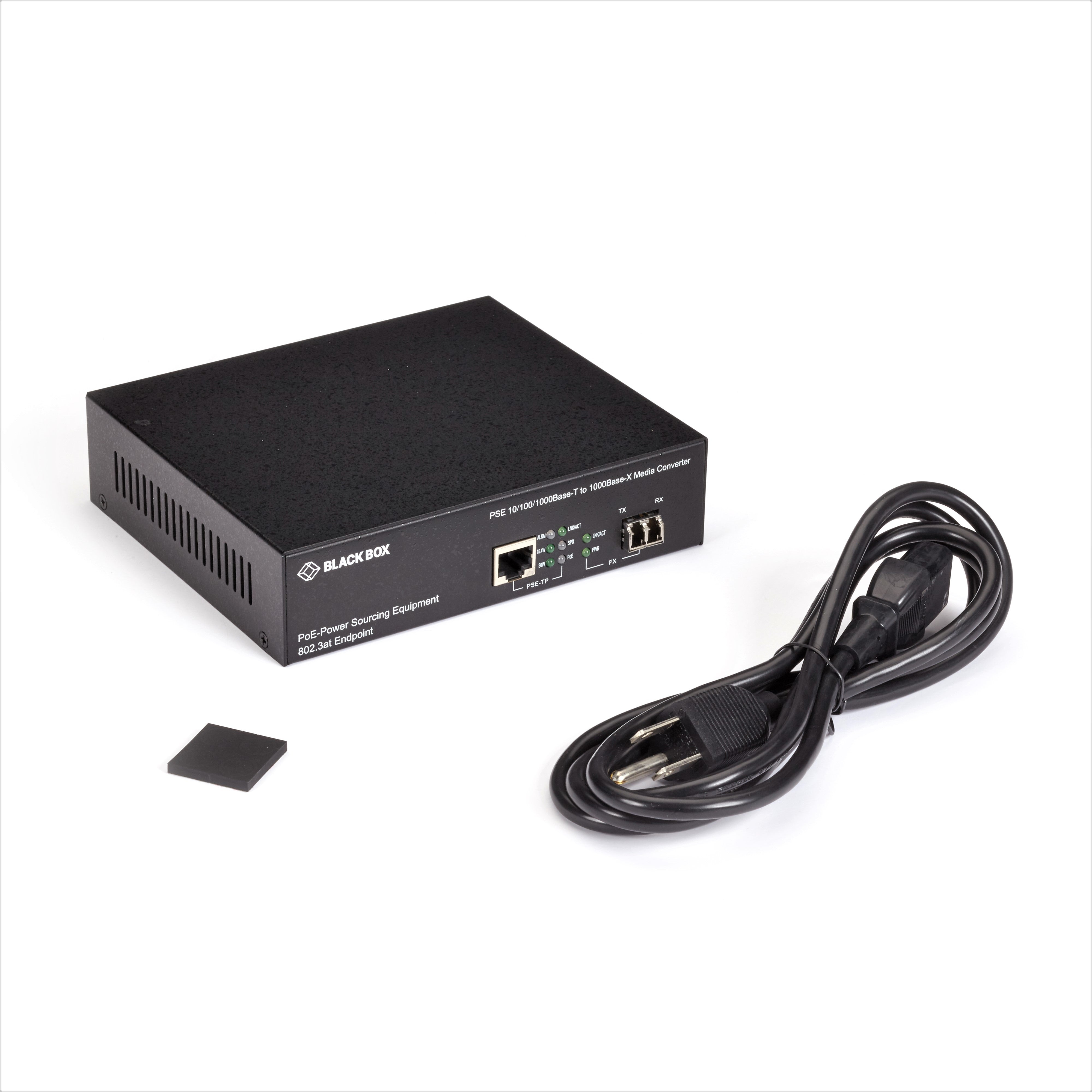 Black Box 10/100/1000BASE-T to 1000BASE-X PoE PSE GBE Media Converter