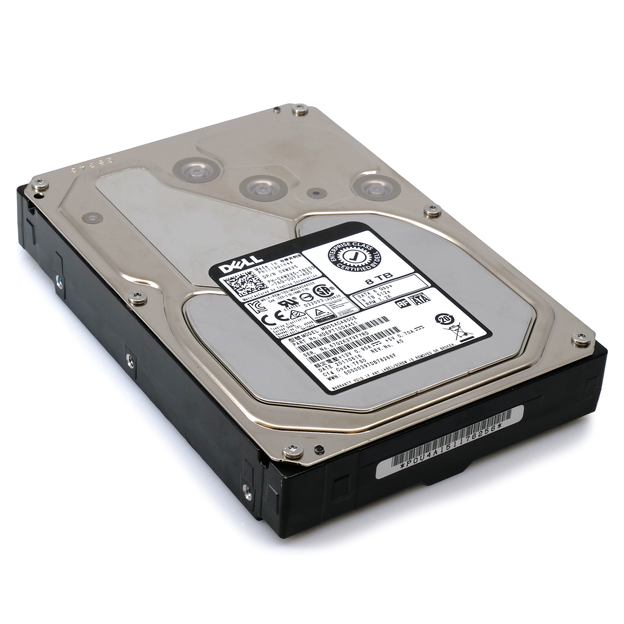 Toshiba MG05 MG05ACA800E 8TB 7.2K RPM SATA 6Gb/s 512e 3.5in Refurbished HDD