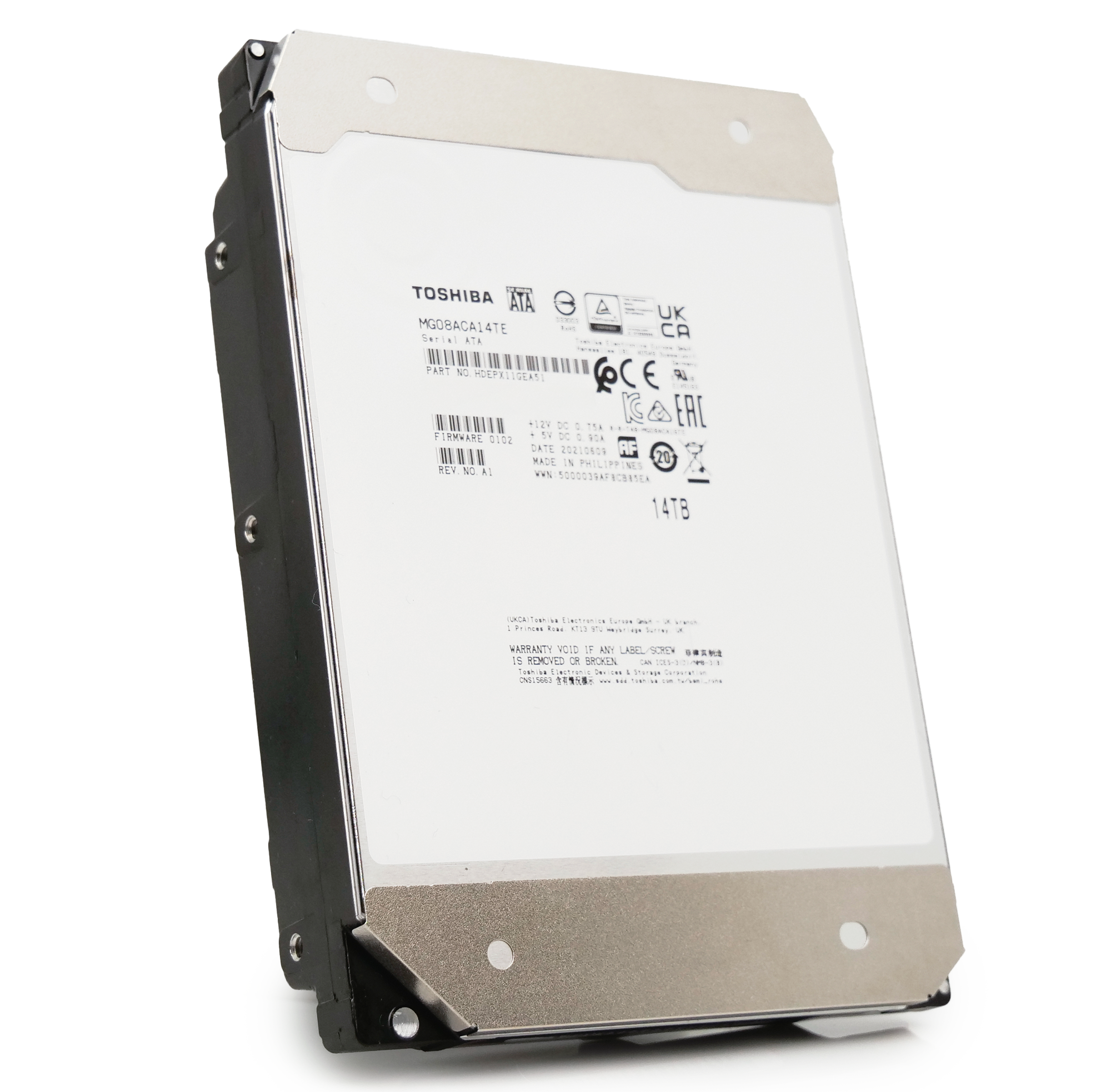 Toshiba MG08 MG08ACA14TE 14TB 7.2K RPM SATA 6Gb/s 512e 3.5in Refurbished HDD