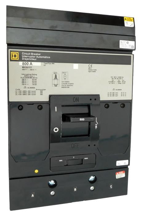 MH36800 | Square D I-Line 800A 3-Pole Molded Case Circuit Breaker, 600VAC
