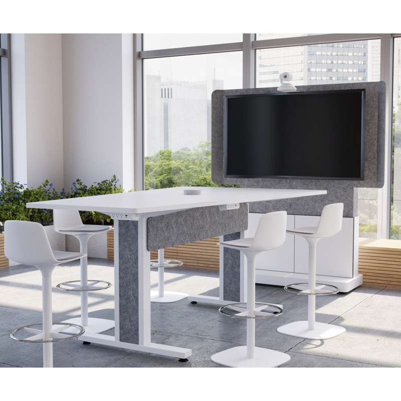 Middle Atlantic Forum Free-Standing 48" (2-Bay) Display Stand for (1) 56" to 65" Display, Light Finish