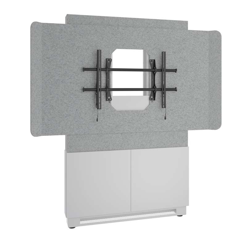 Middle Atlantic Forum Floor-to-Wall Mounted 48" (2-Bay) Display Stand for (1) 66" to 75" Display, Light Finish