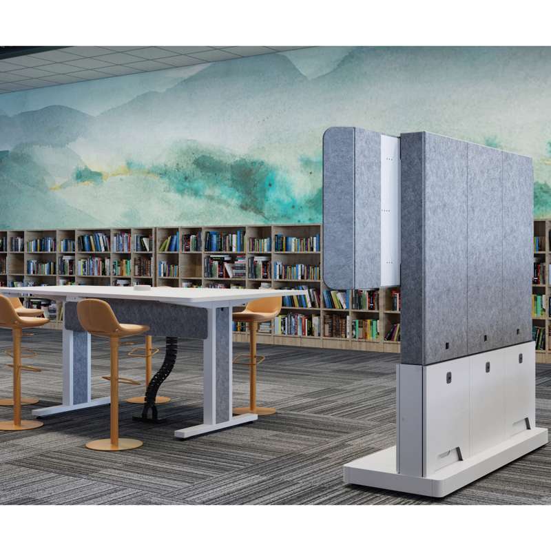 Middle Atlantic Forum Free-Standing 66" (3 Bay) Display Stand for (2) 50" to 55" Display, Light Finish