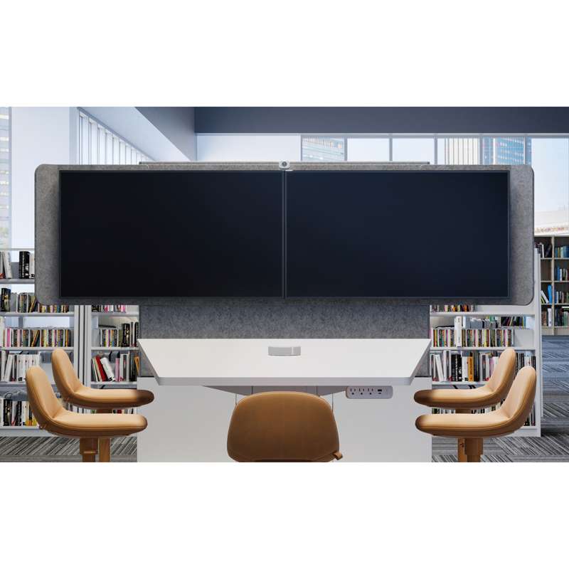 Middle Atlantic Forum Free-Standing 66" (3 Bay) Display Stand for (2) 66" to 75" Display, Light Finish