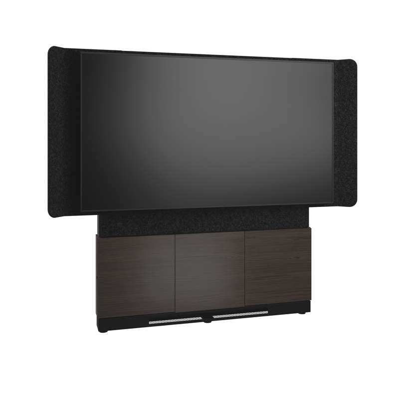 Middle Atlantic Forum Floor-to-Wall Mounted 66" (3 Bay) Display Stand for (1) 70" to 75" Display, Dark Finish