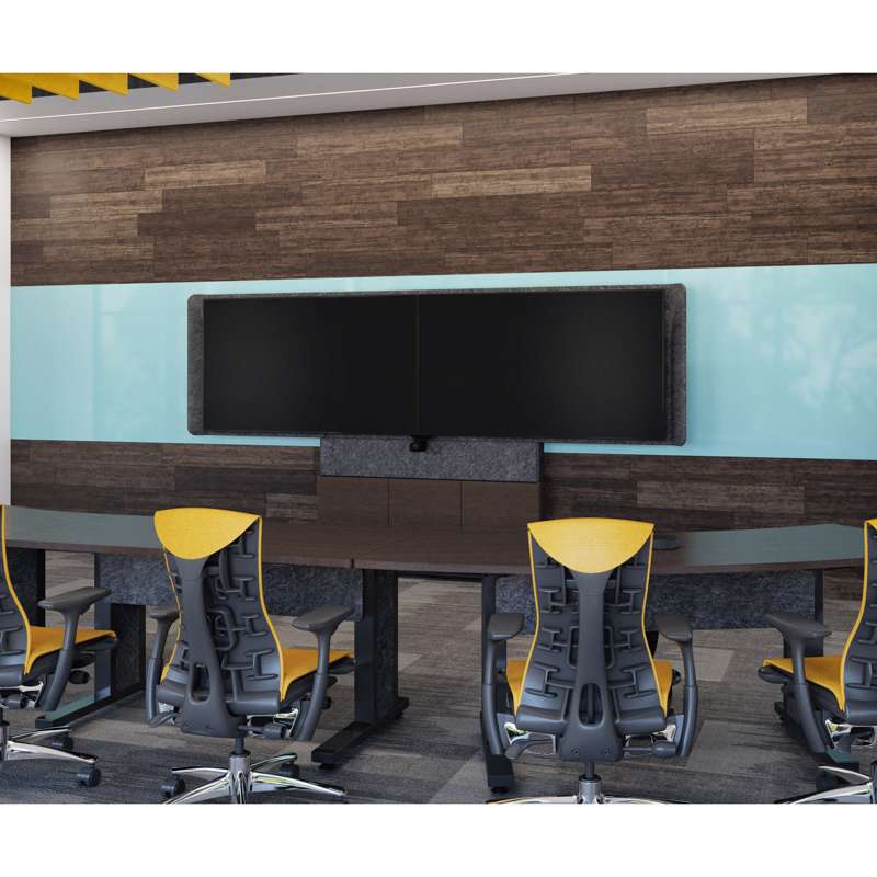 Middle Atlantic Forum Floor-to-Wall Mounted 66" (3 Bay) Display Stand for (2) 66" to 75" Display, Dark Finish
