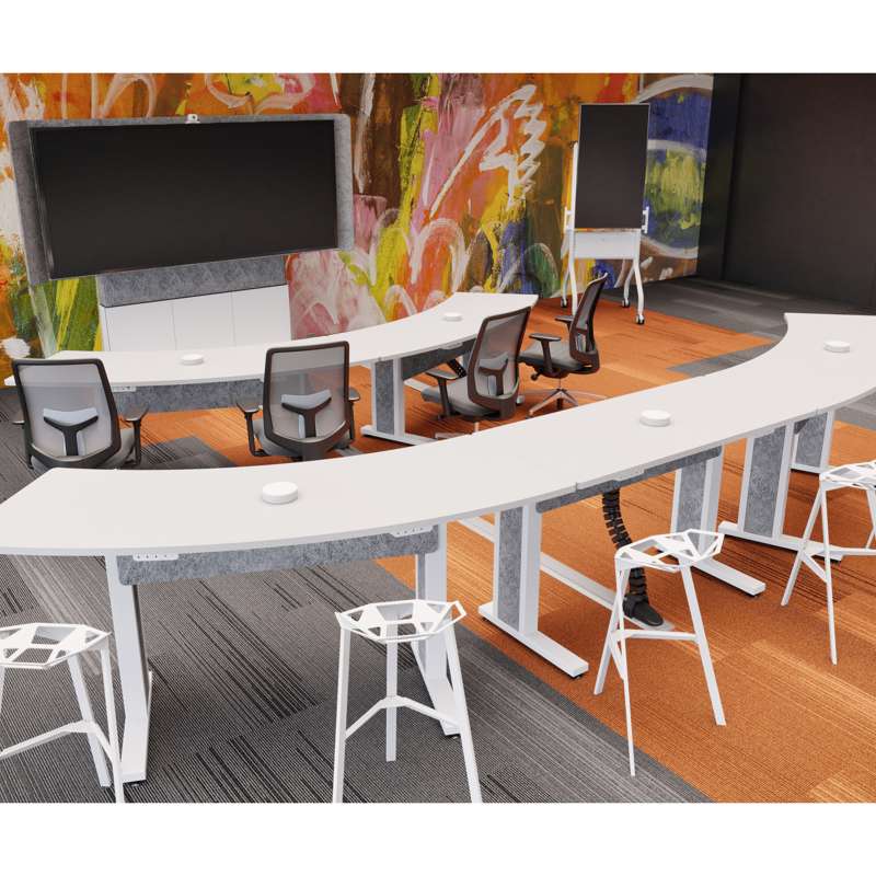Middle Atlantic Forum Floor-to-Wall Mounted 66" (3 Bay) Display Stand for (1) 105" 21:9 Ultra-Wide Display, Light Finish