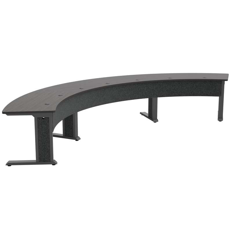 Middle Atlantic Forum Arc Table - Conference Table For Up To 7 People - 184in Arc - 30in Seated Height - Dark Finish