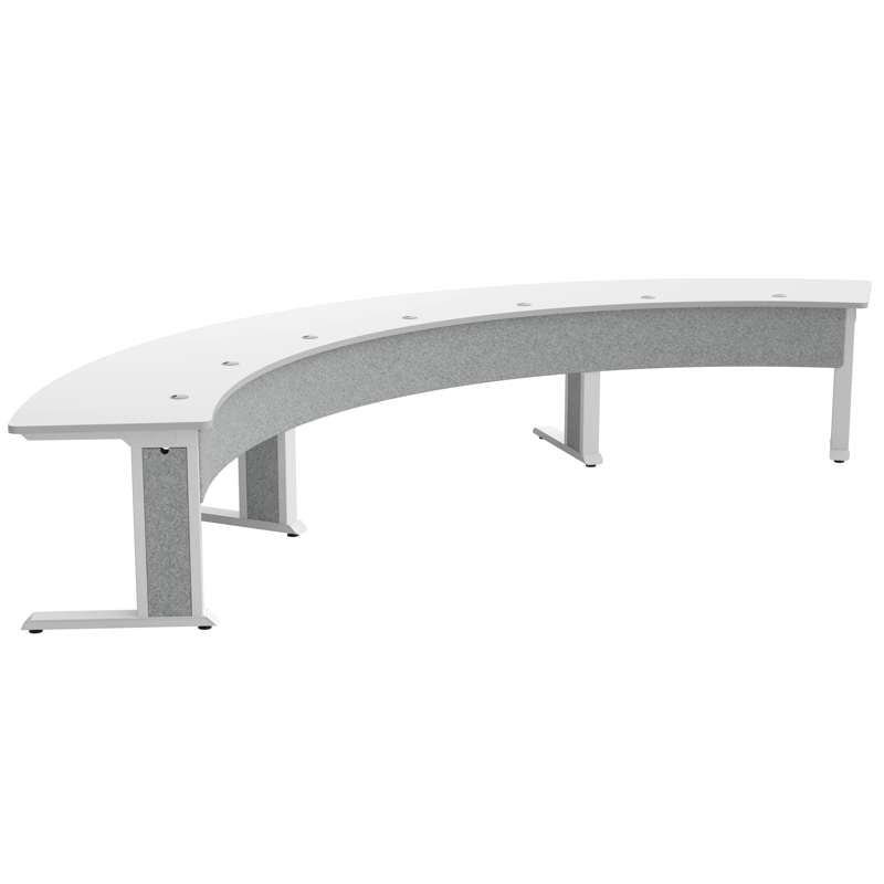 Middle Atlantic Forum Arc Table - Conference Table For Up To 7 People - 184in Arc - 30in Seated Height - Light Finish