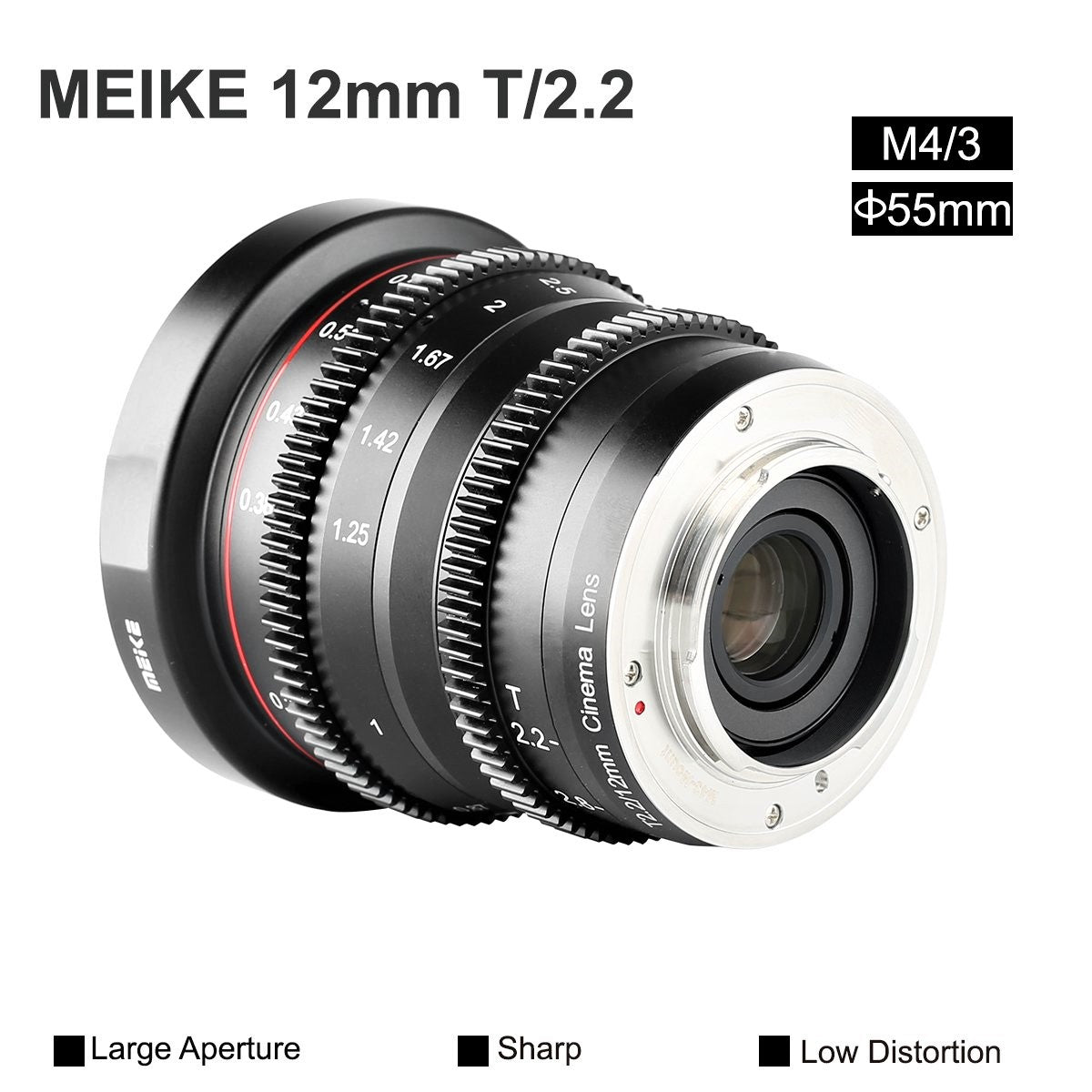 Meike Cinema Prime 12mm T2.2 M4/3 Lens (MFT Mount)