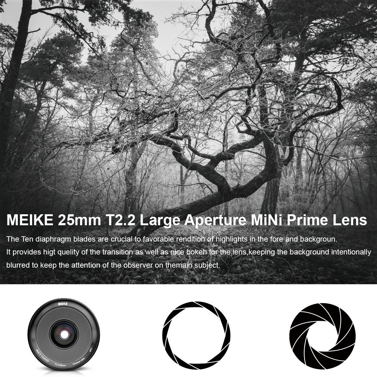 Meike Cinema Prime 25mm T2.2 Lens (Sony E Mount)