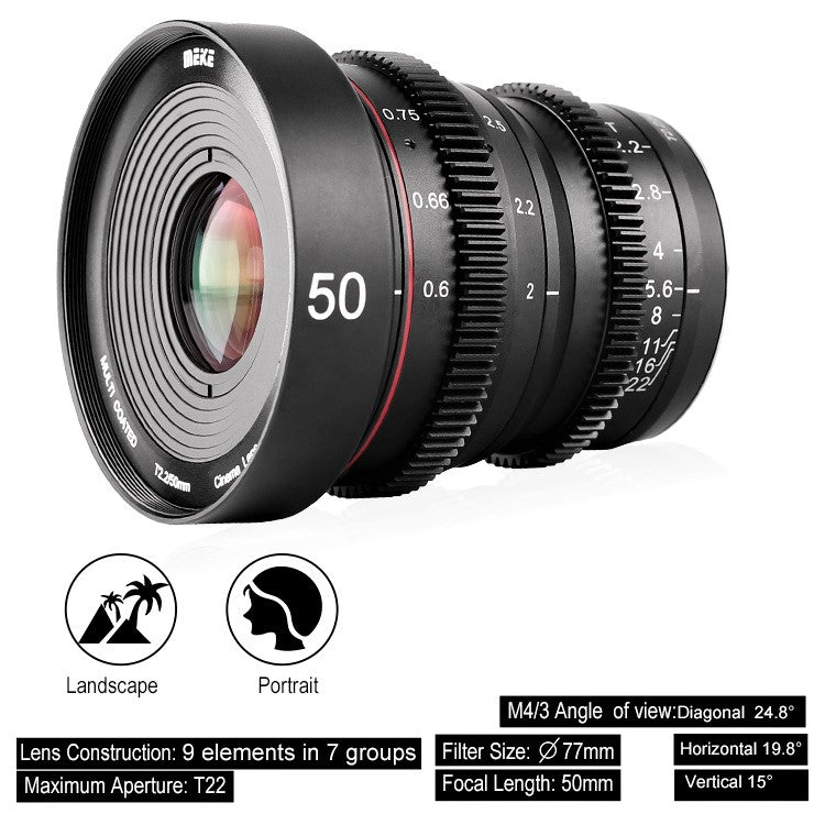 Meike Cinema Prime 50mm T2.2 Lens (Sony E Mount)