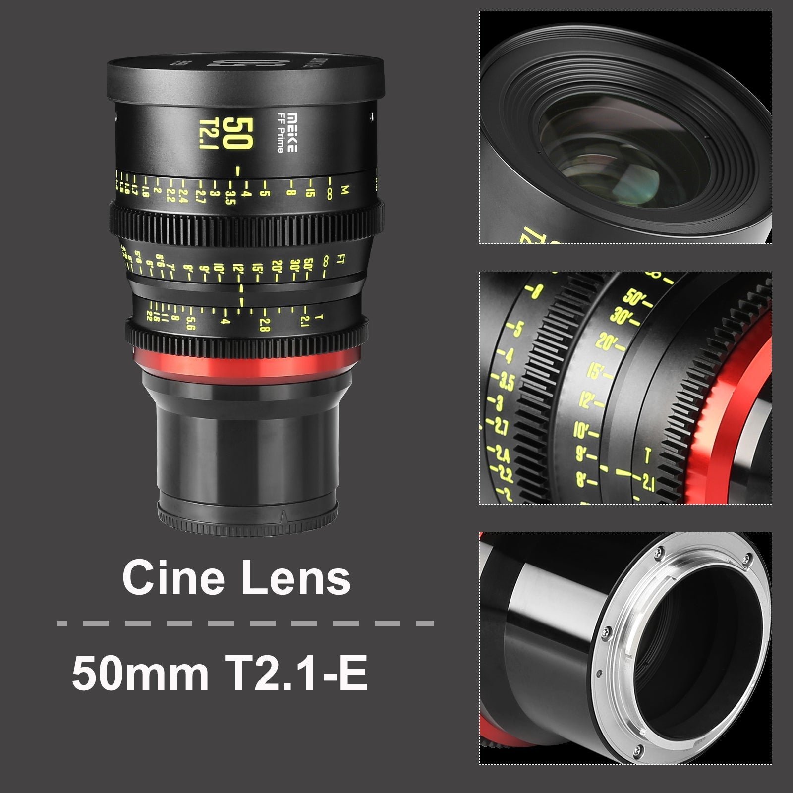 Meike Cinema Full Frame Cinema Prime 50mm T2.1 Lens (Sony E Mount)