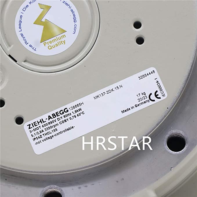 ZIEHL-ABEGG MK137-2DK.15.L Centrifugal Fan 1.9kW 3350RPM 3~400/690V High-Speed Industrial Fan