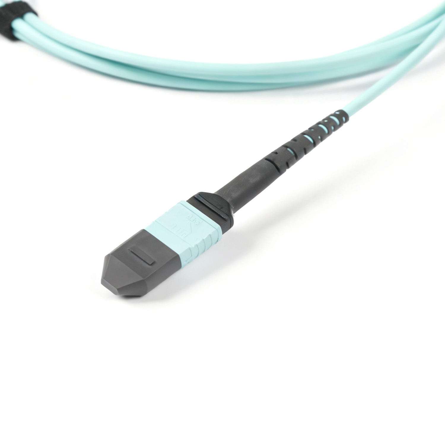 NSComm MPO 12F to 2xMPO 4F APC Breakout Cables, 8 Fibers, Multimode (OM3), OFNR, Low Loss, Polarity Type B