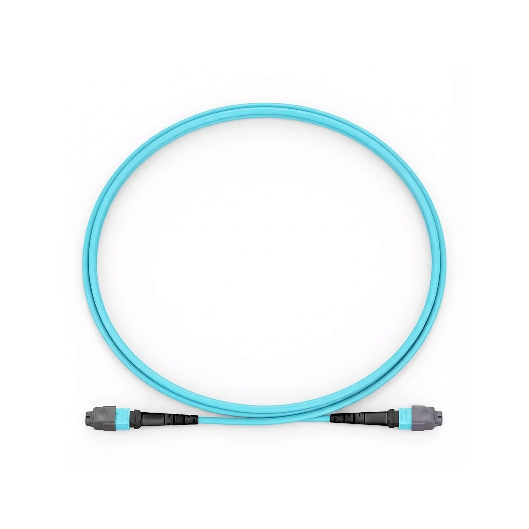 NSComm MPO Jumper Cables, MPO-12 UPC (Female) to MPO-12 UPC (Female), 12 Fibers, Multimode (OM3), OFNR, Low Loss, Polarity Type B